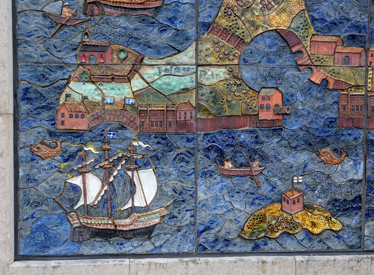 Ceramic Panel of Plymouth Buildings