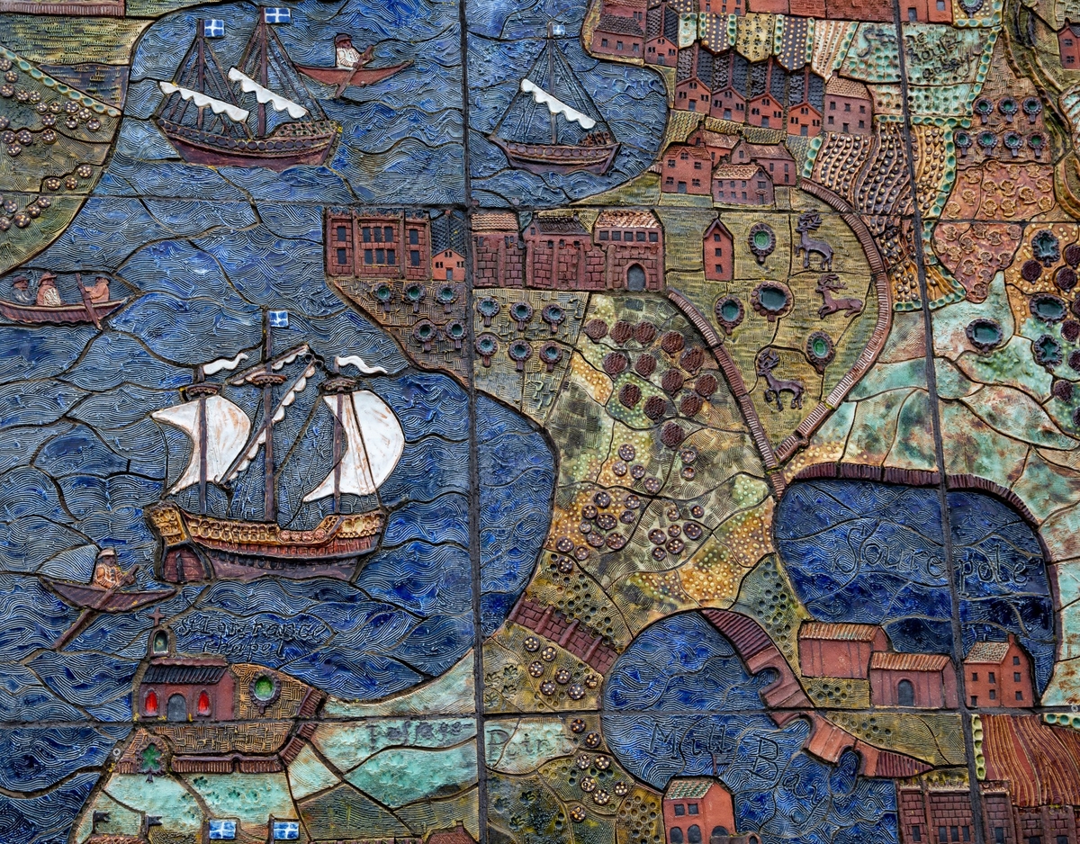 Ceramic Panel of Plymouth Buildings