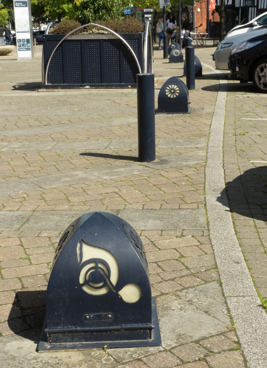 Crawley High Street Artwork Illuminated Bollards