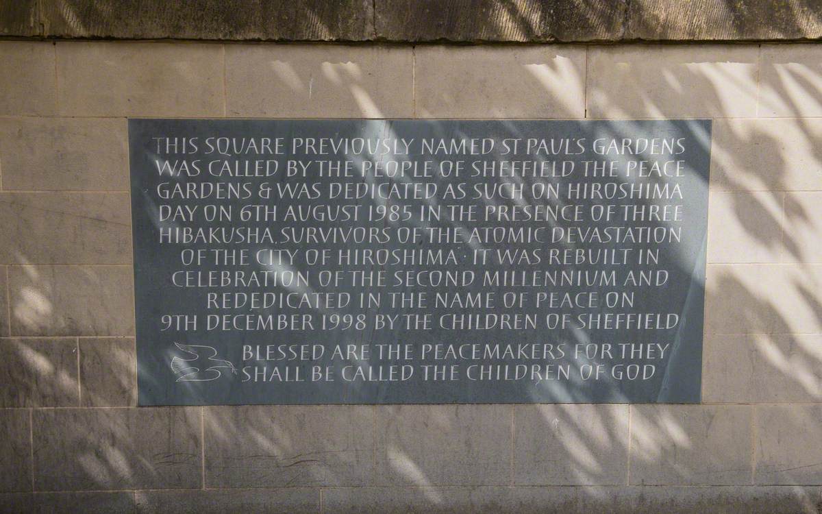 Peace Gardens Rededication Plaque