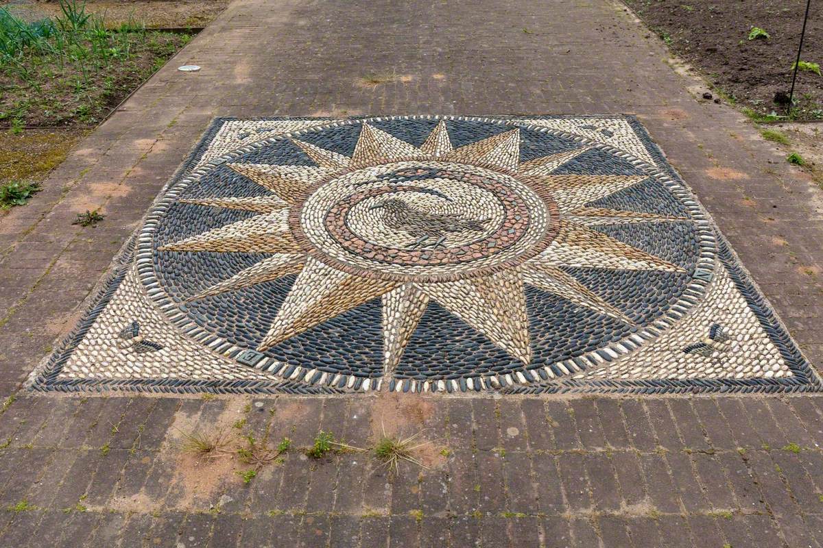 Compass Pebble Mosaic