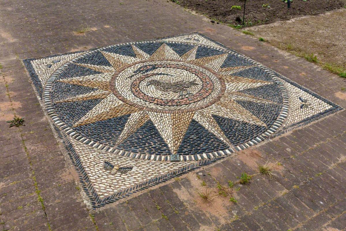 Compass Pebble Mosaic