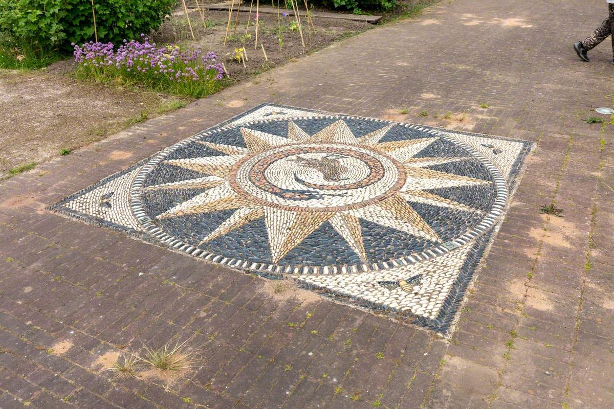 Compass Pebble Mosaic