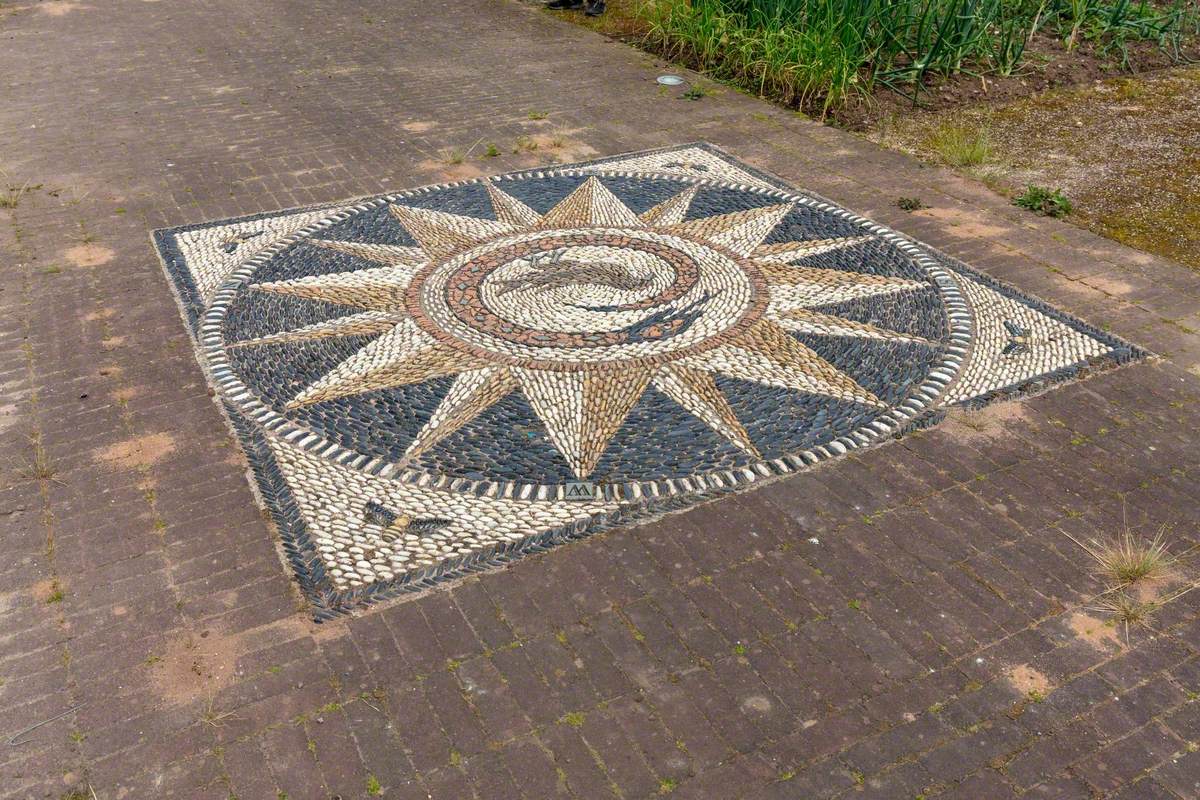 Compass Pebble Mosaic