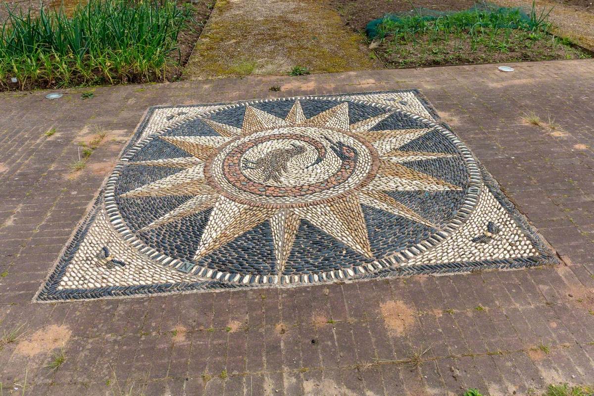 Compass Pebble Mosaic