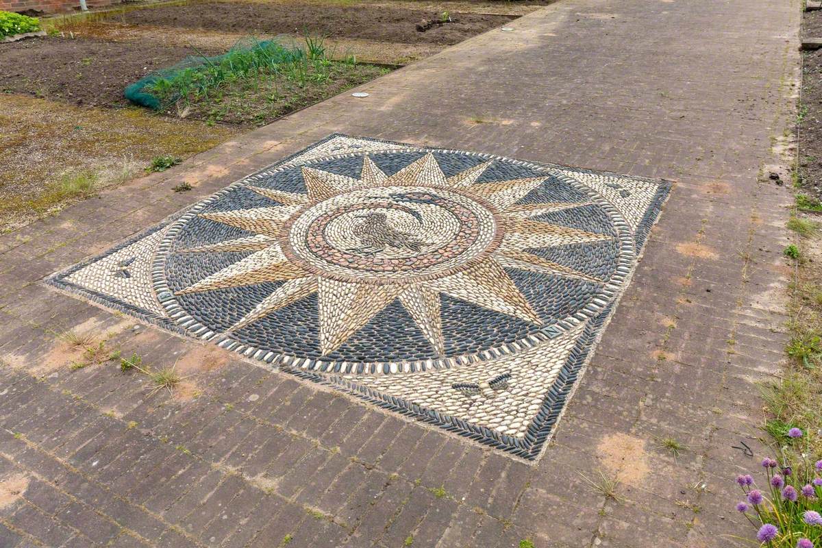 Compass Pebble Mosaic