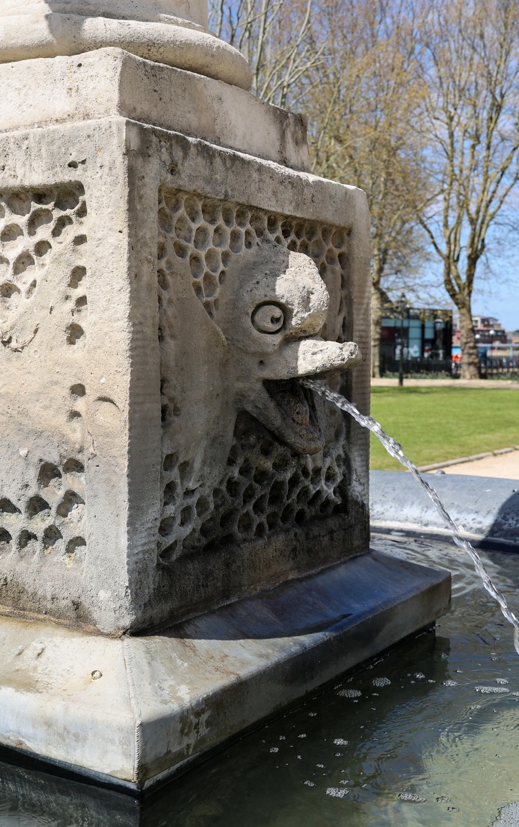 Dolphin and Boat Fountains and Lanterns