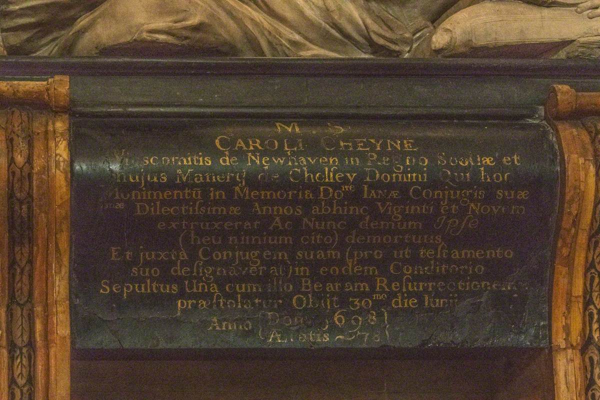 Memorial to Lady Jane Cheyne and Charles Cheyne