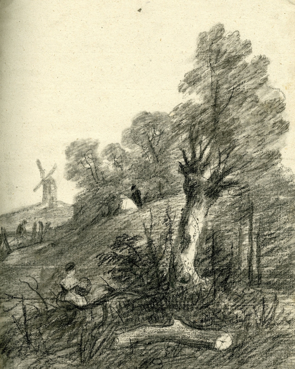 Figures in Landscape with a Windmill