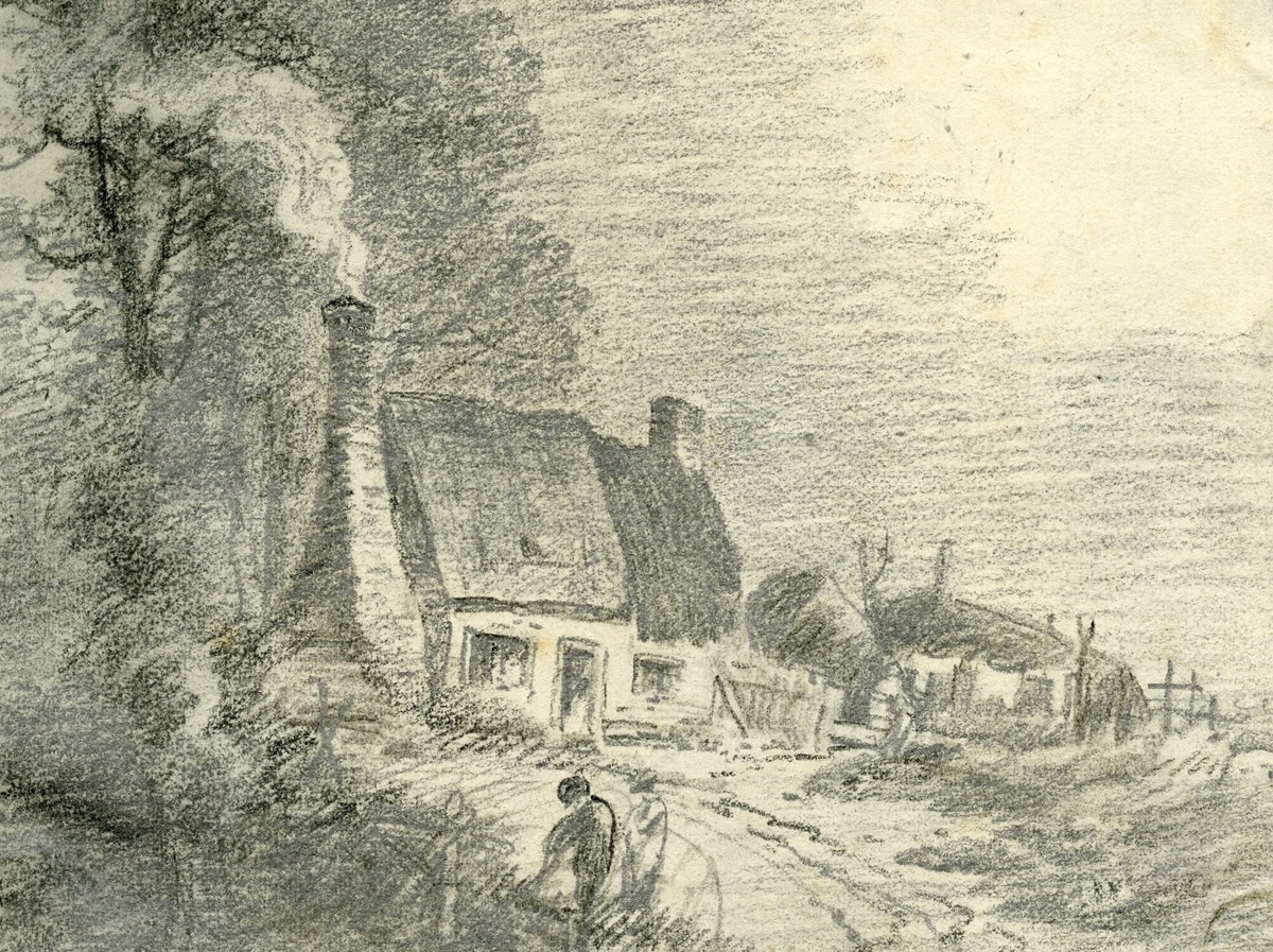 Figures before Cottages