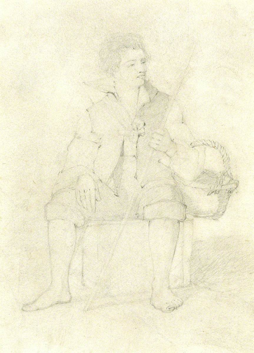 Seated Man with Basket