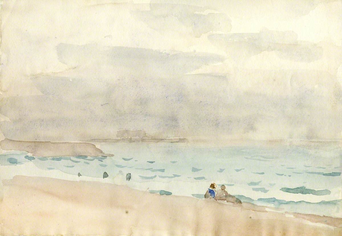 Two Figures on a Beach, Dover, Kent