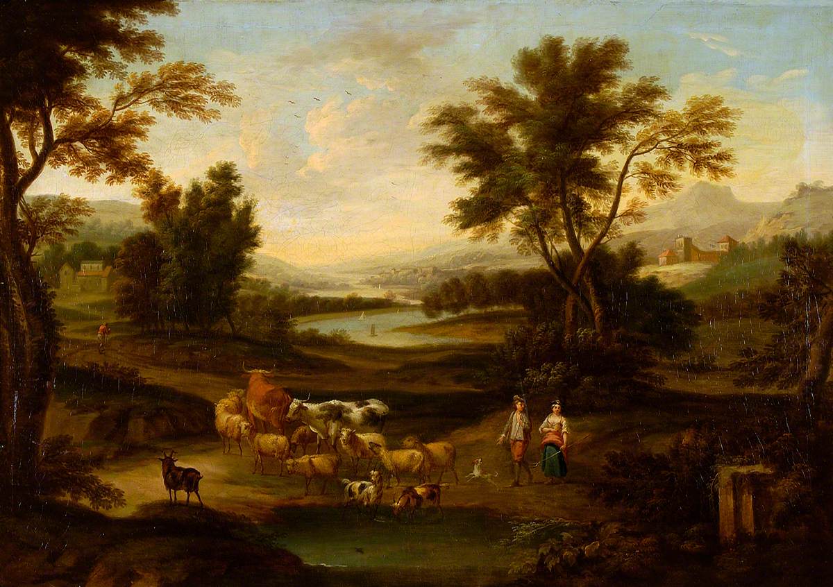 Landscape with Figures and Cattle