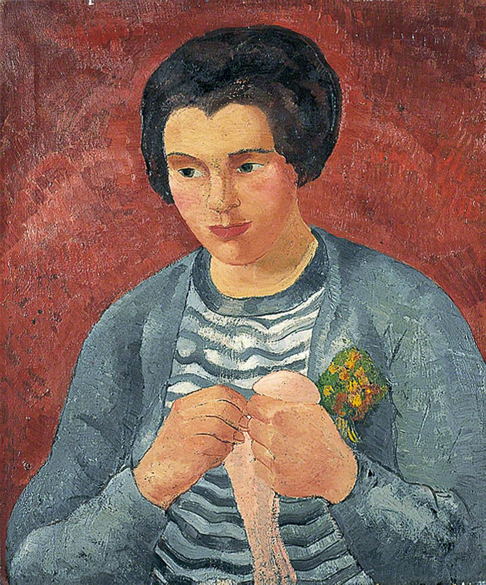 Girl Darning