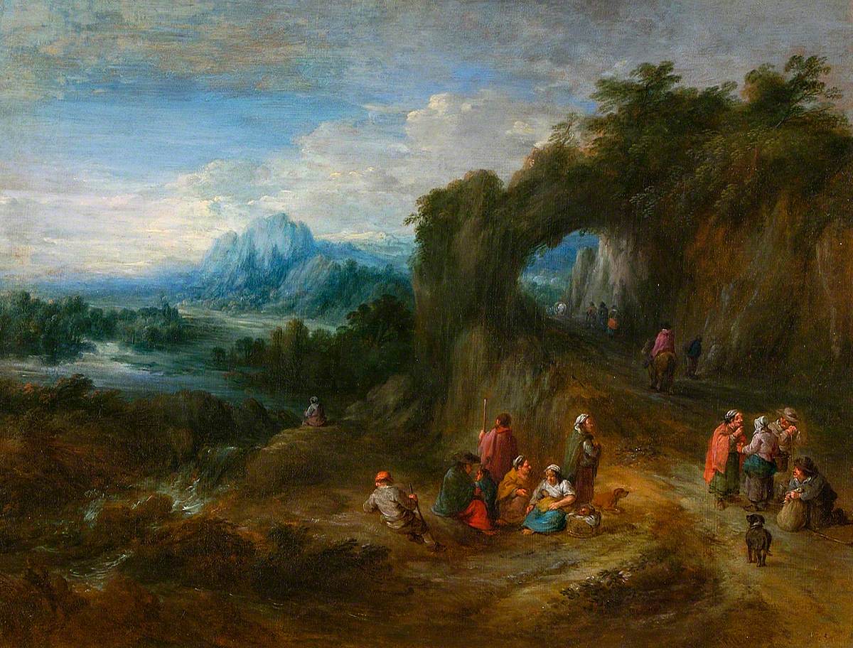 Rocky Landscape with Peasants