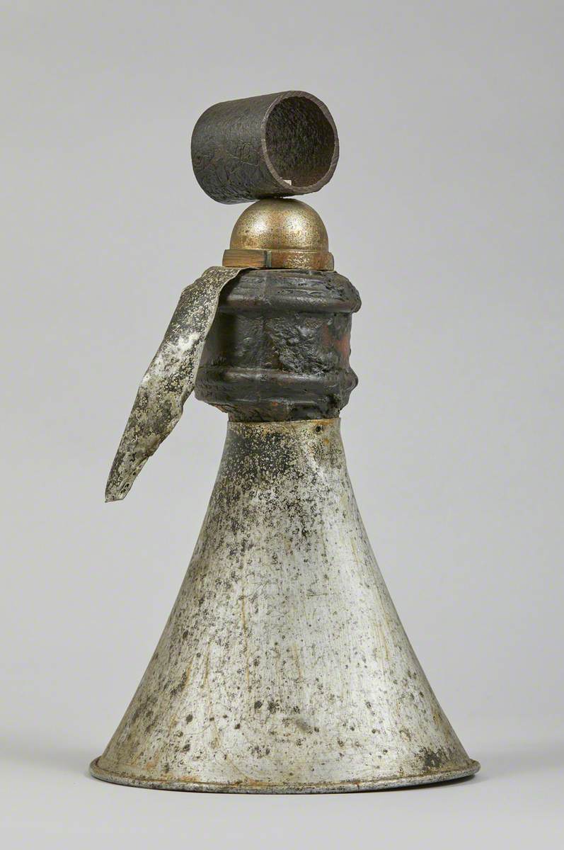 Metal Junk Sculpture: Woman with Bell-Shaped Skirt