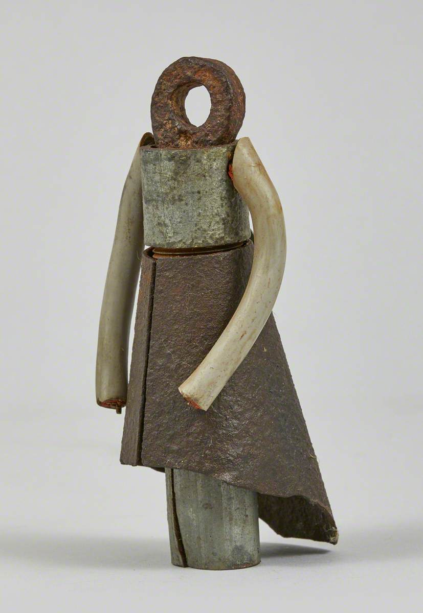 Metal Junk Sculpture: Child in Skirt