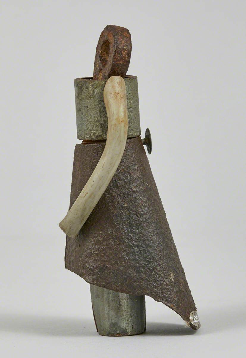 Metal Junk Sculpture: Child in Skirt