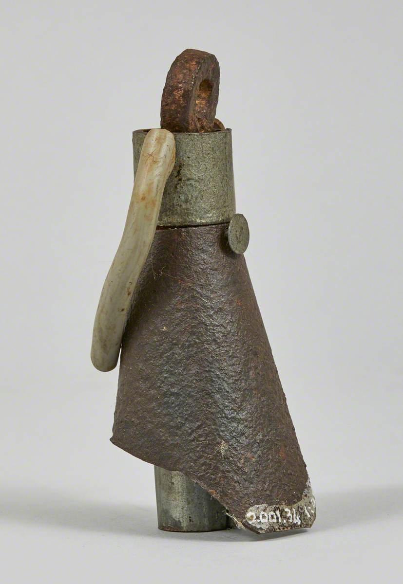 Metal Junk Sculpture: Child in Skirt