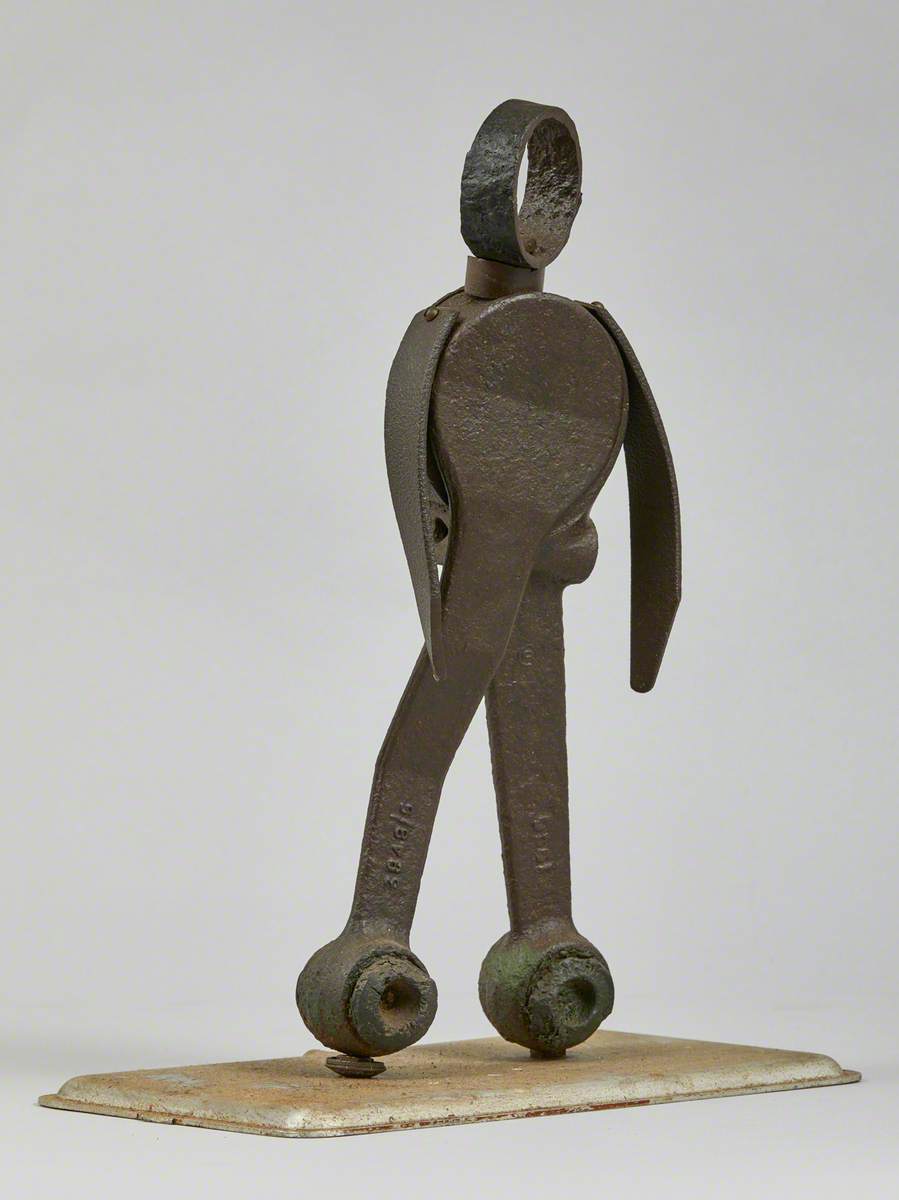 Metal Junk Sculpture: Messenger Figure