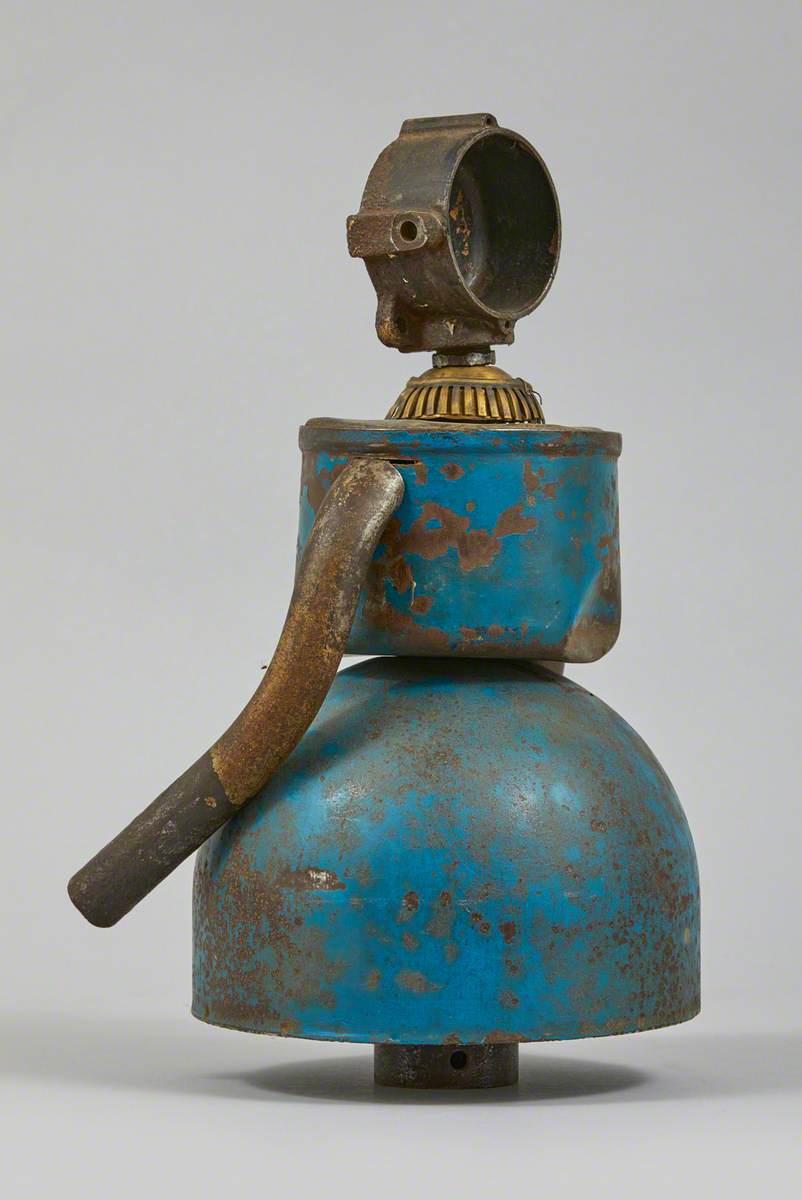 Metal Junk Sculpture: Woman with Blue Skirt