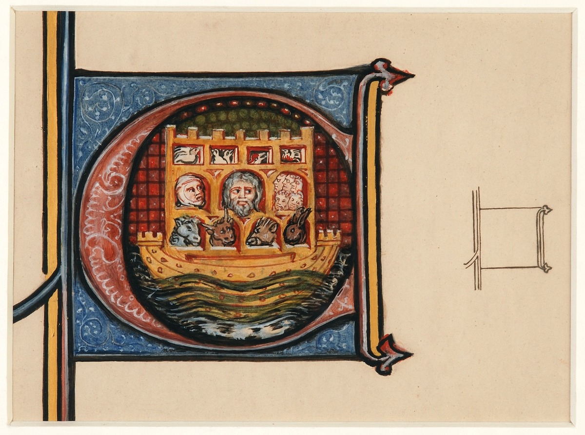 Noah's Ark; Study of an Illuminated Letter 'C'