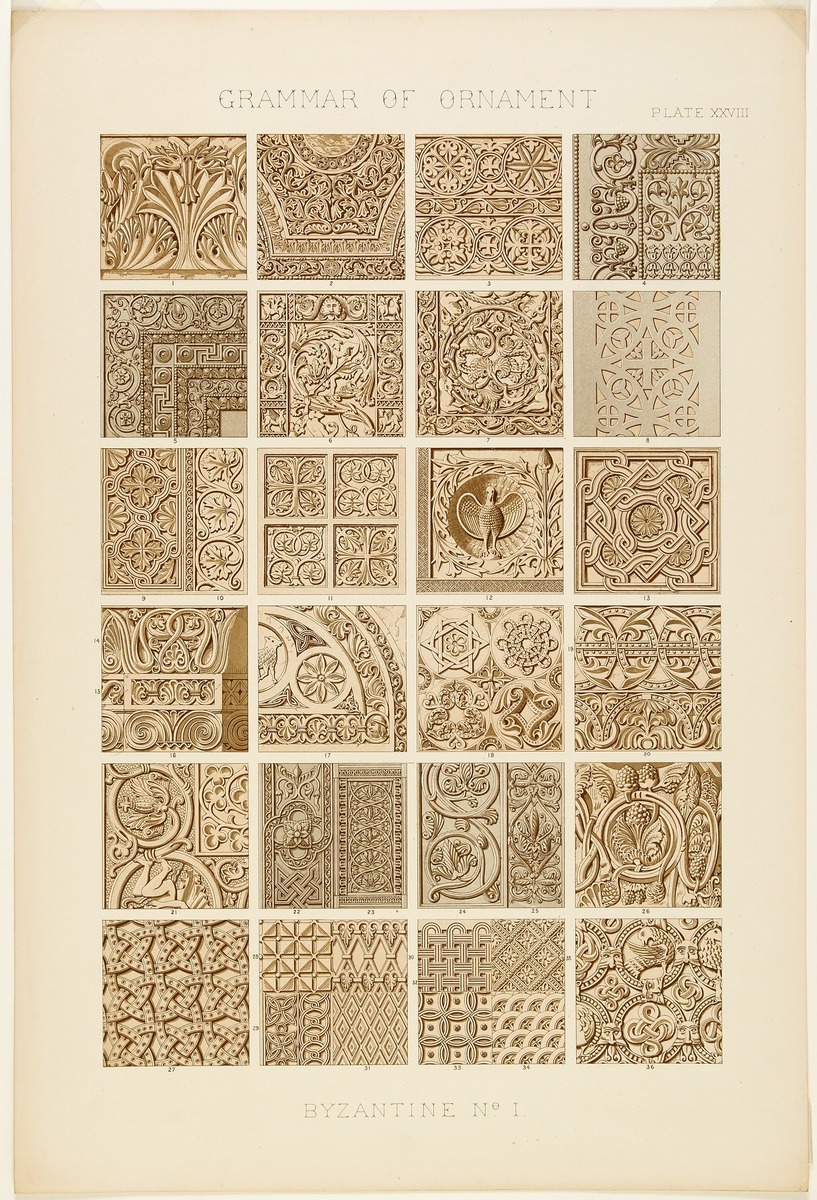 'Byzantine, No. 1', from 'The Grammar of Ornament', Plate XXVIII