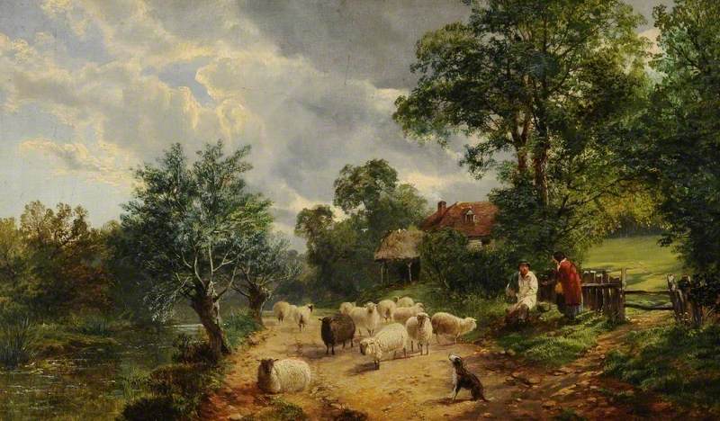 Landscape with Sheep and Figures