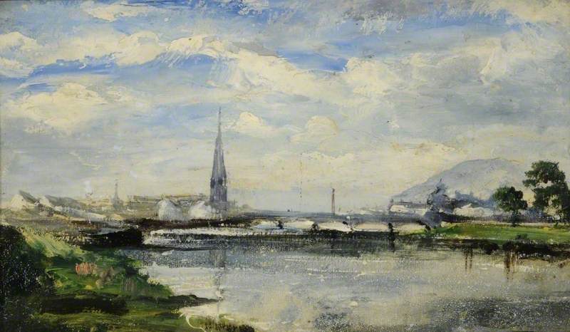 River Scene with a Church