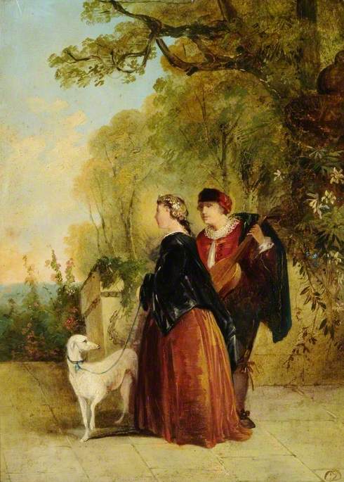 A Musician, and a Lady with a Dog in a Landscape