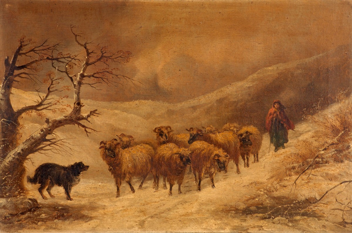 Shepherdess in the Snow