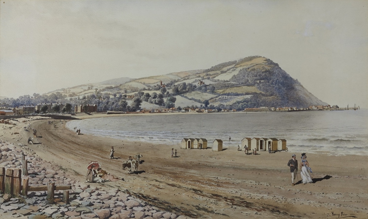 Minehead Sea Front with Beach Huts