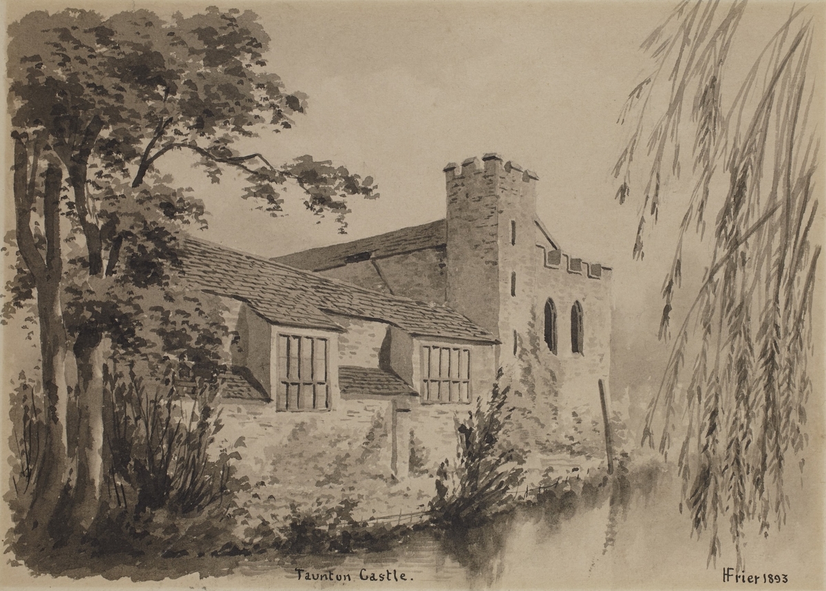 Taunton Castle from Goodland's Gardens