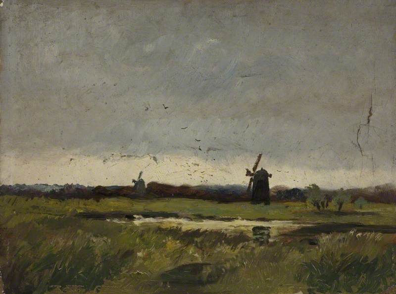 Landscape with Two Windmills