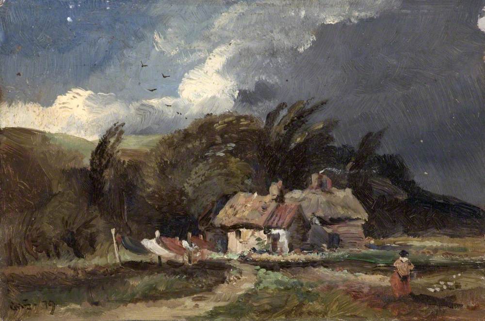 Cottage with Stormy Sky