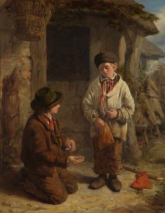 Boys Playing Marbles