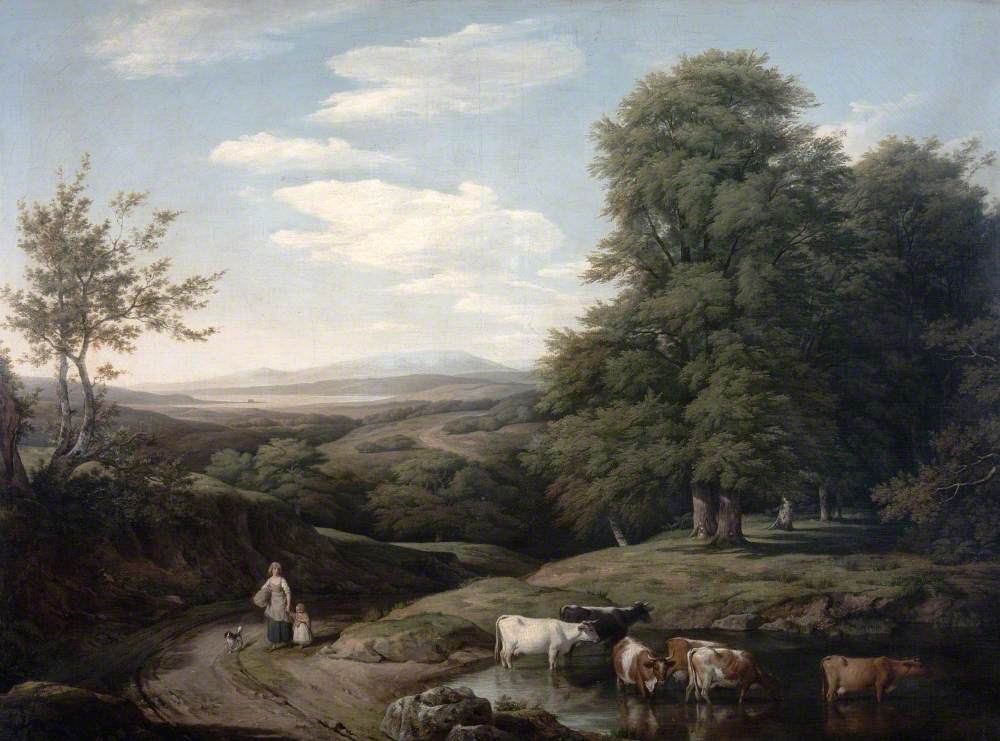 Landscape with Wooded Scene and Cattle