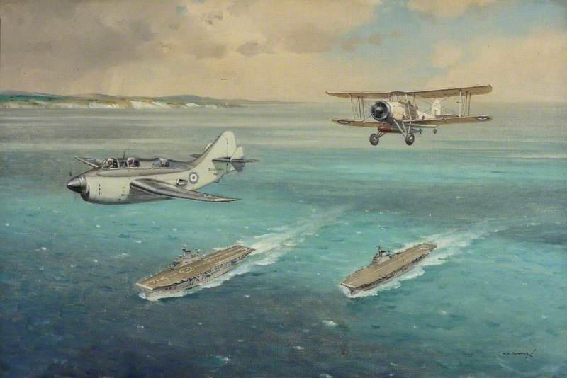 Swordfish and Gannet over Carriers
