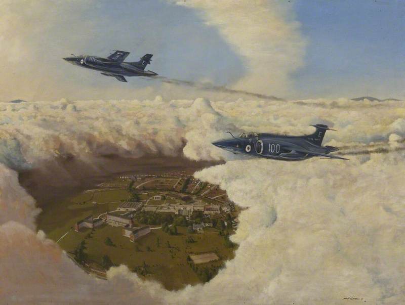 Two Buccaneers over the Royal Navy Engineering College