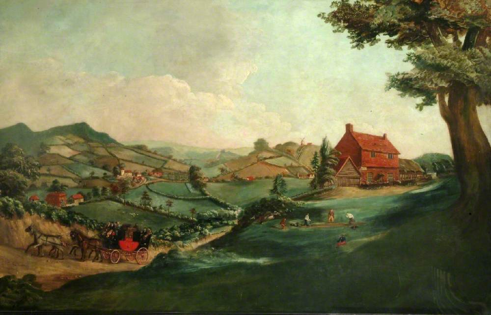 The London to Chichester Coach on Shepherd's Hill, Haslemere Art UK