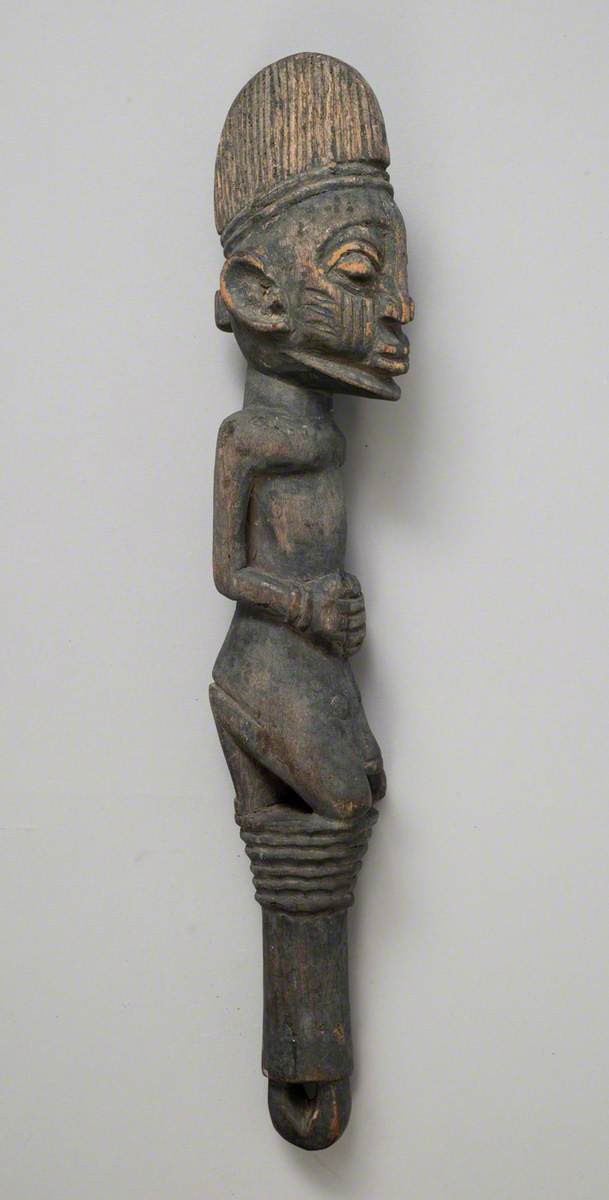 Yoruba ritual spear, Nigeria Wood, metal H. 135 cm The …