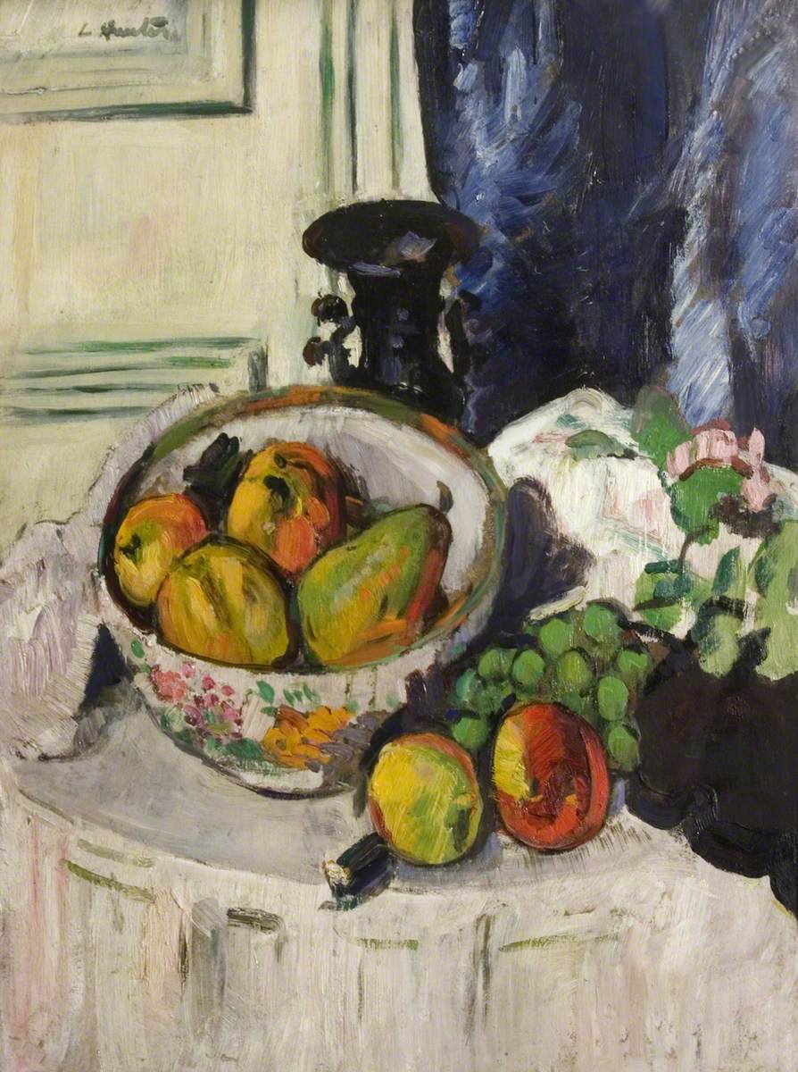 Pears and Fruit, The Blue Curtain