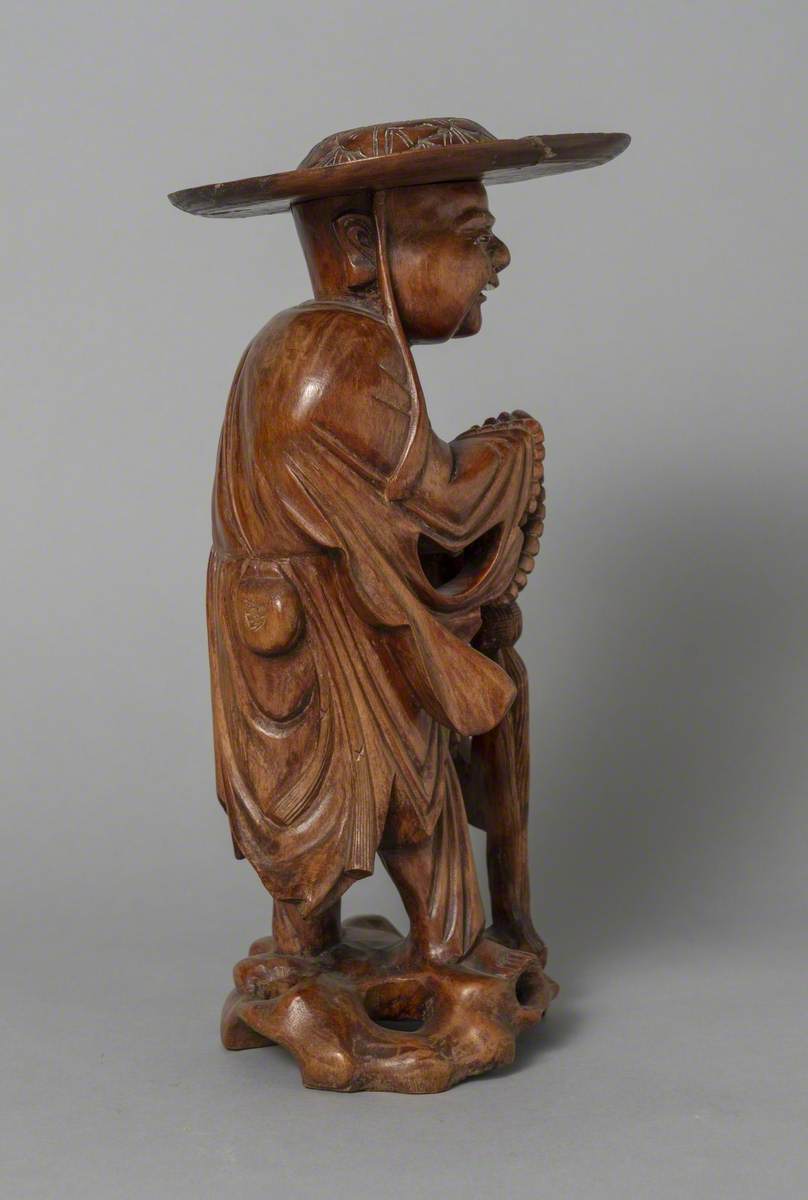 Okimono of Travelling Buddhist Priest with Prayer Beads