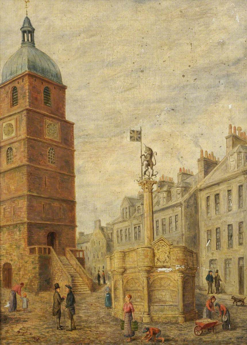 Old Jail and Malt Cross in Burns' Time