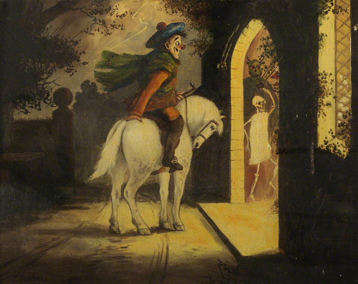 Scene from 'Tam o' Shanter': Tam at Alloway Kirk