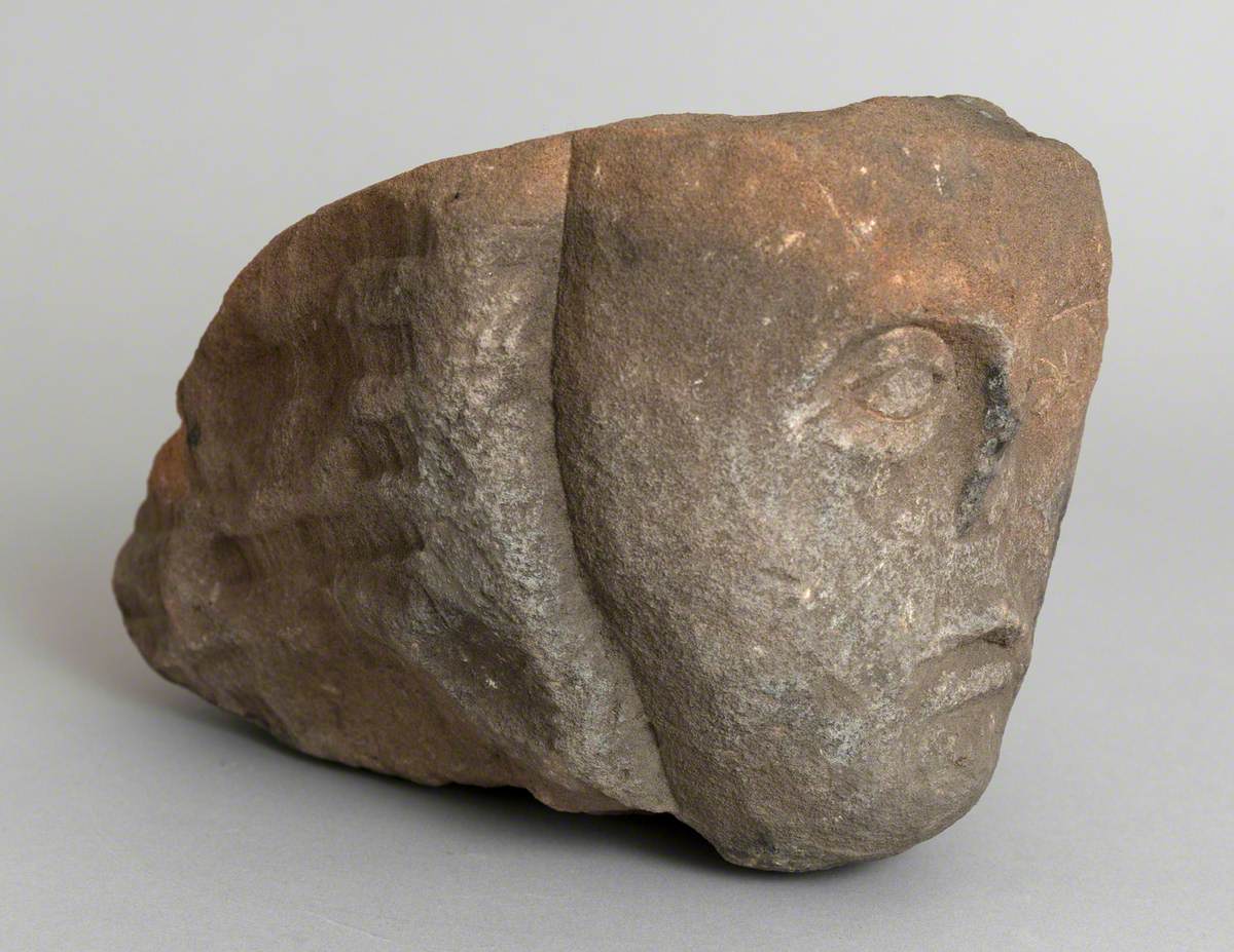 Carved Head, Possibly from Corbel*