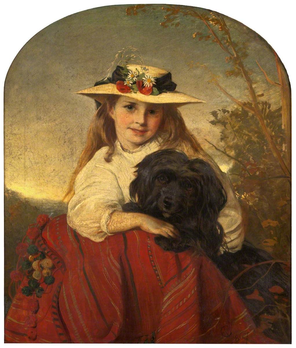 A Young Girl with a Dog