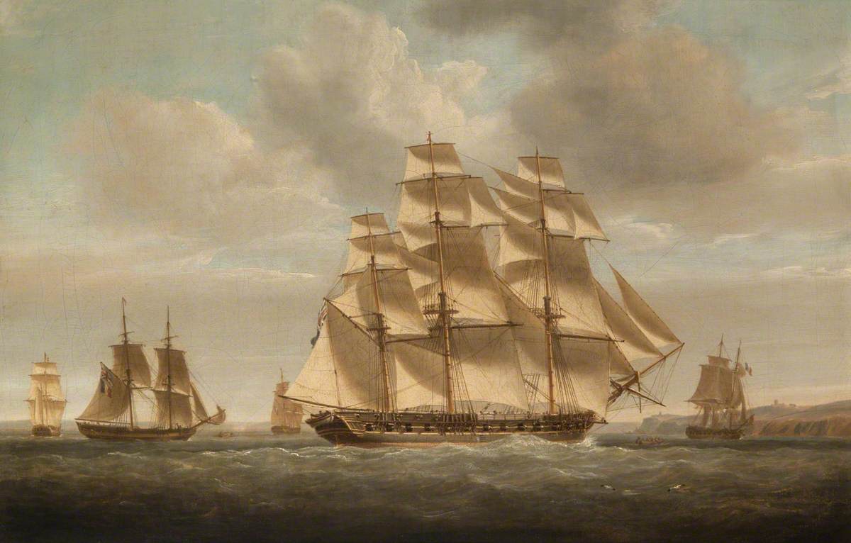 HMS 'Romulus' in Full Sail