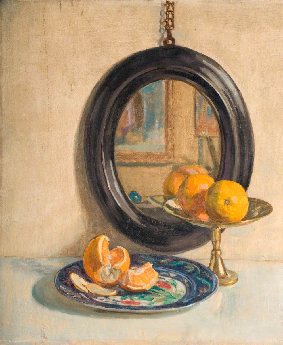 Still Life of Oranges in front of a Mirror