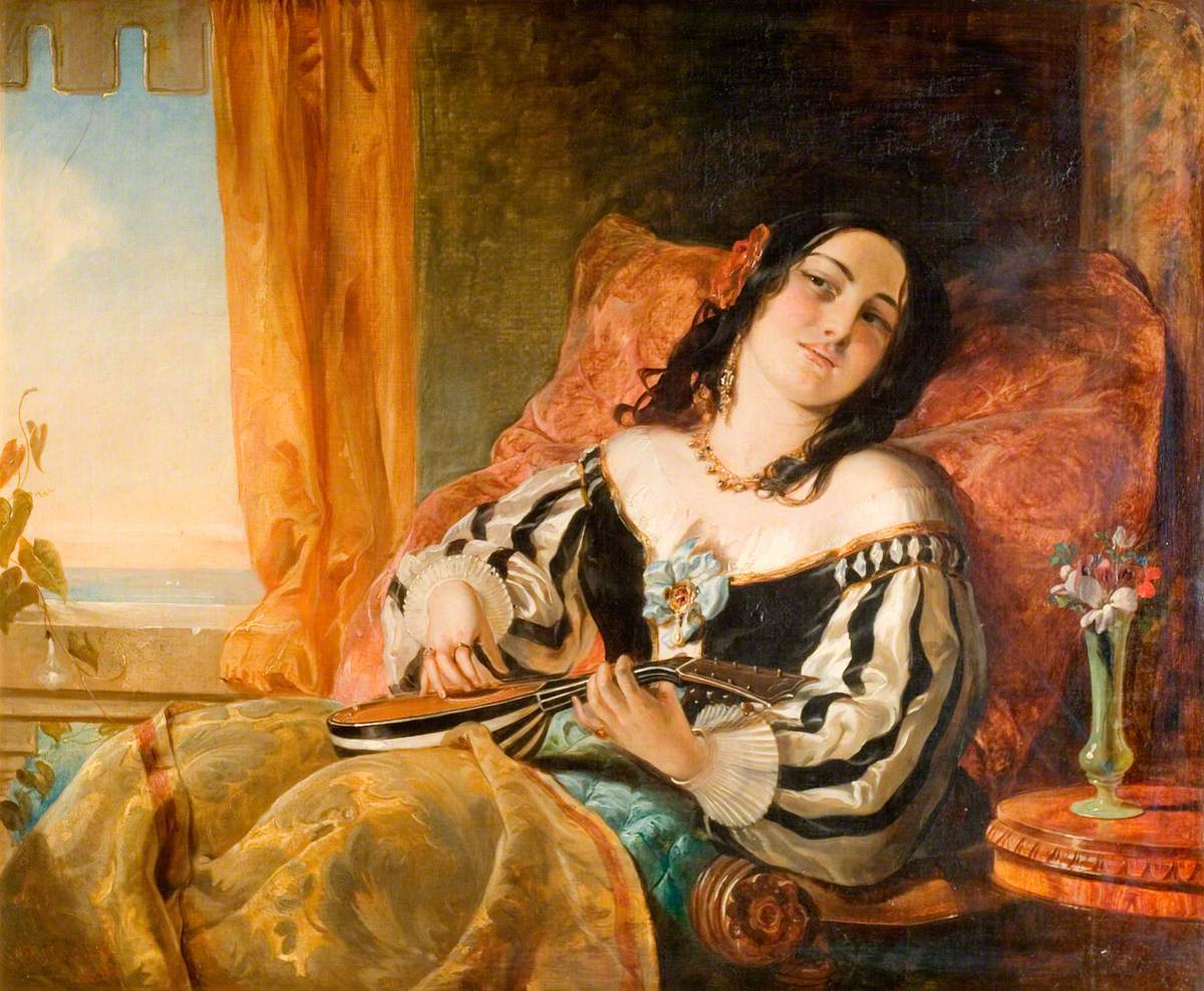 A Lady Playing the Mandolin